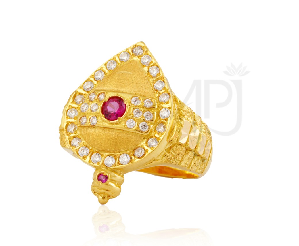 Men's Om Murugan gold ring | Raj Jewels